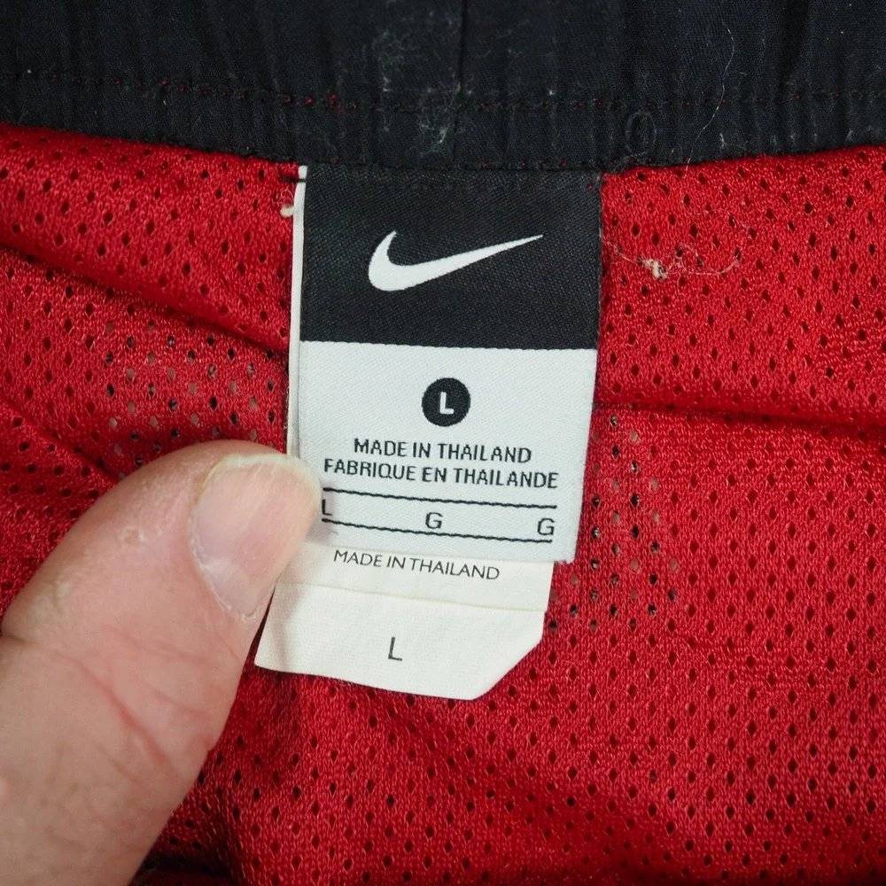 Nike Swim Shorts Mens Large Red Solid Mesh Lined Cargo Pocket Athletic Beach